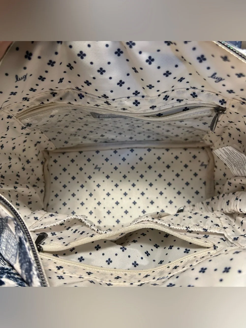 Lug Storybook Blue White Dory LE nylon tote crossbody removable strap NWOT